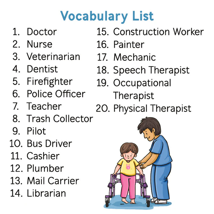 Bjorem® Stack of Community Helpers: Job Themed Picture Vocabulary Cards