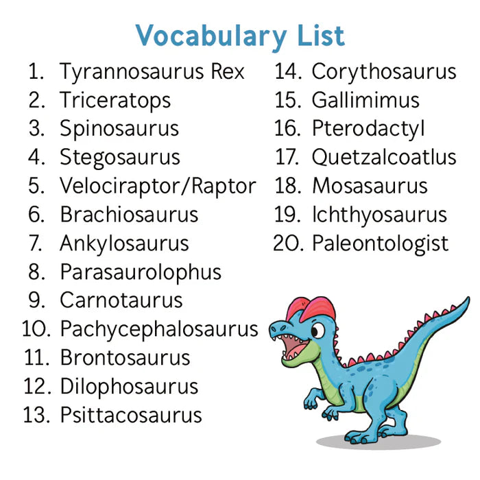 Bjorem® Stack of Dinos: Dinosaur Themed Picture Vocabulary Cards