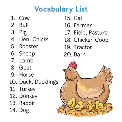 Bjorem® Stack of Farm: Farm Themed Picture Vocabulary Cards