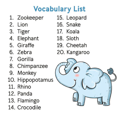 Bjorem® Stack of Zoo: Zoo Themed Picture Vocabulary Cards