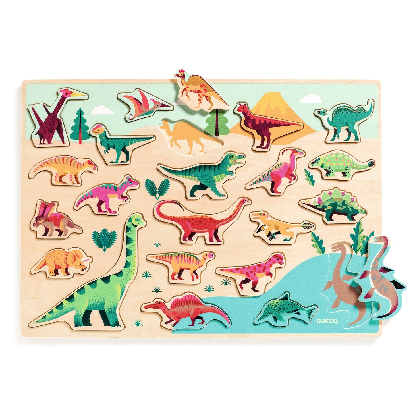 DJECO Wooden Puzzle - Puzzlo Dino