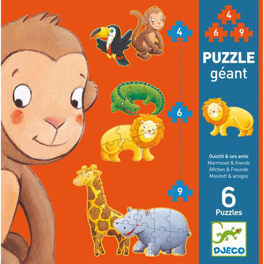 DJECO Giant Puzzle/Marmoset and friends/ 4,6,9 pcs